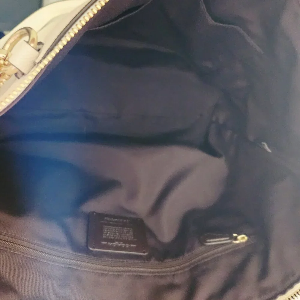 Coach Ava Cream Leather Shoulder Bag Purse Tote